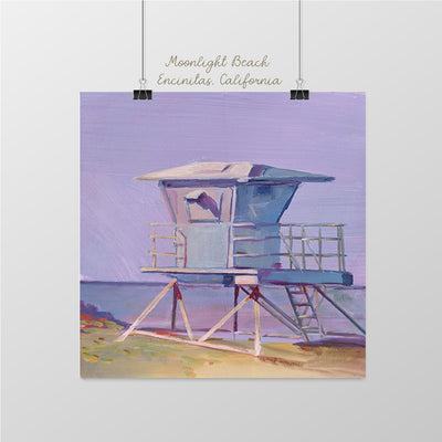 Moonlight Beach Lifeguard Tower, Encinitas - Sunny-Creek-Studios
